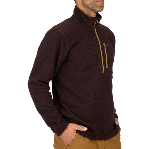 Толстовка Simms Rivershed Sweater Quarter Zip (Мужской; XL; Mahogany)